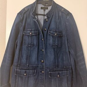 Talbots Dark Blue Jean Jacket with Button Details